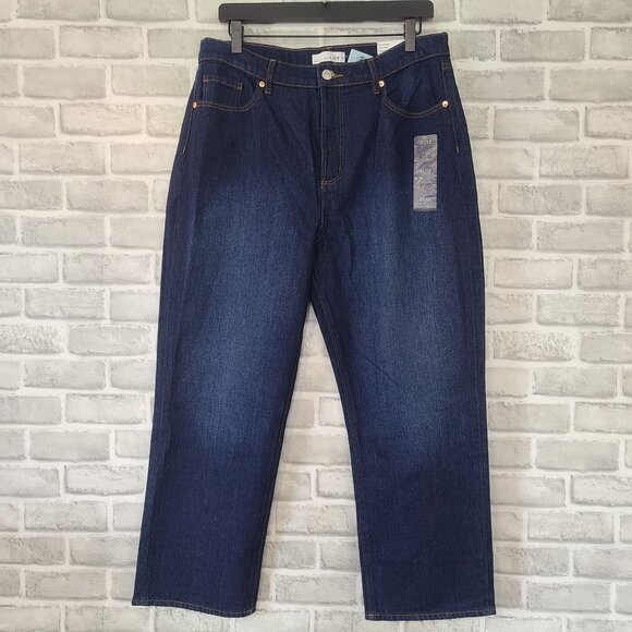 Loft The Straight High Rise Denim Blue Jeans NEW Classic Staple Womens 31 / 12 - Picture 1 of 8